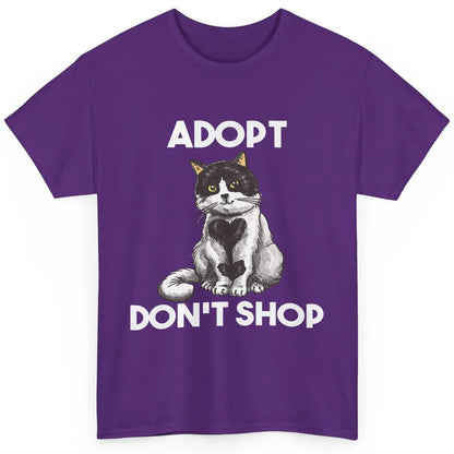 Adopt Dont Shop Black White Cat Rescue Animal Pet Rescuer Classic Unisex T-Shirt