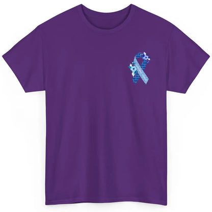 Castleman Disease Awareness Floral Blue Ribbon Rare Disease Classic Unisex T-Shirt