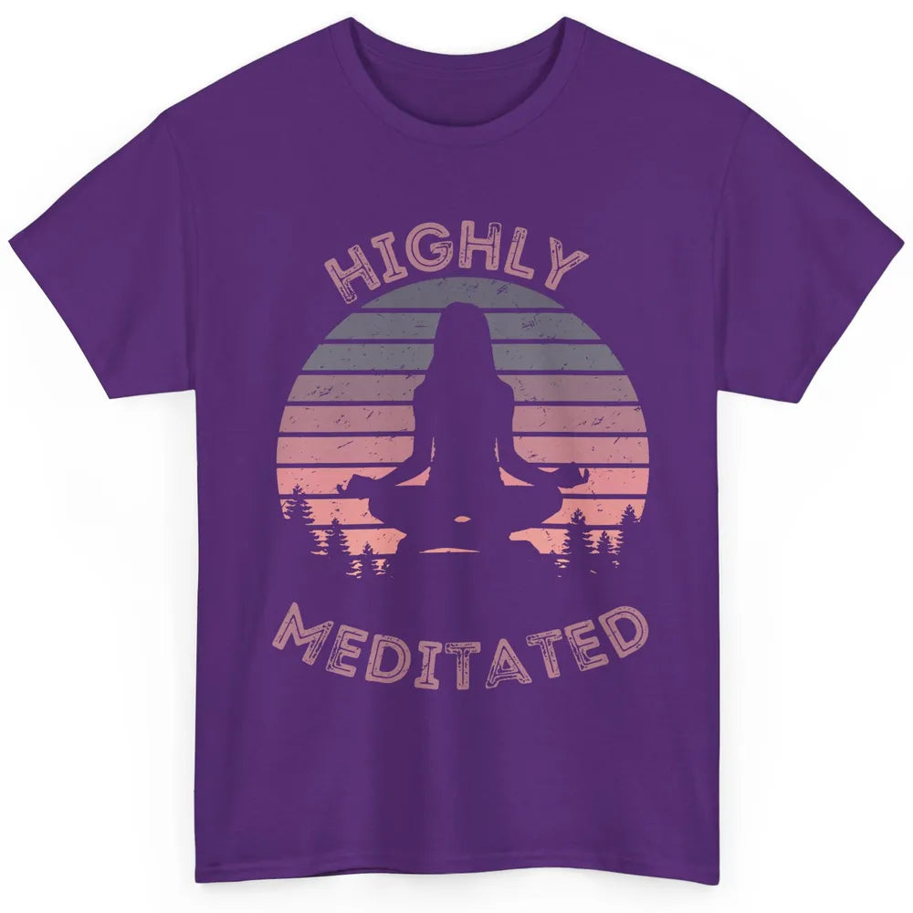 Vintage Woman Doing Yoga Highly Meditated Meditation Lovers Classic Unisex T-Shirt