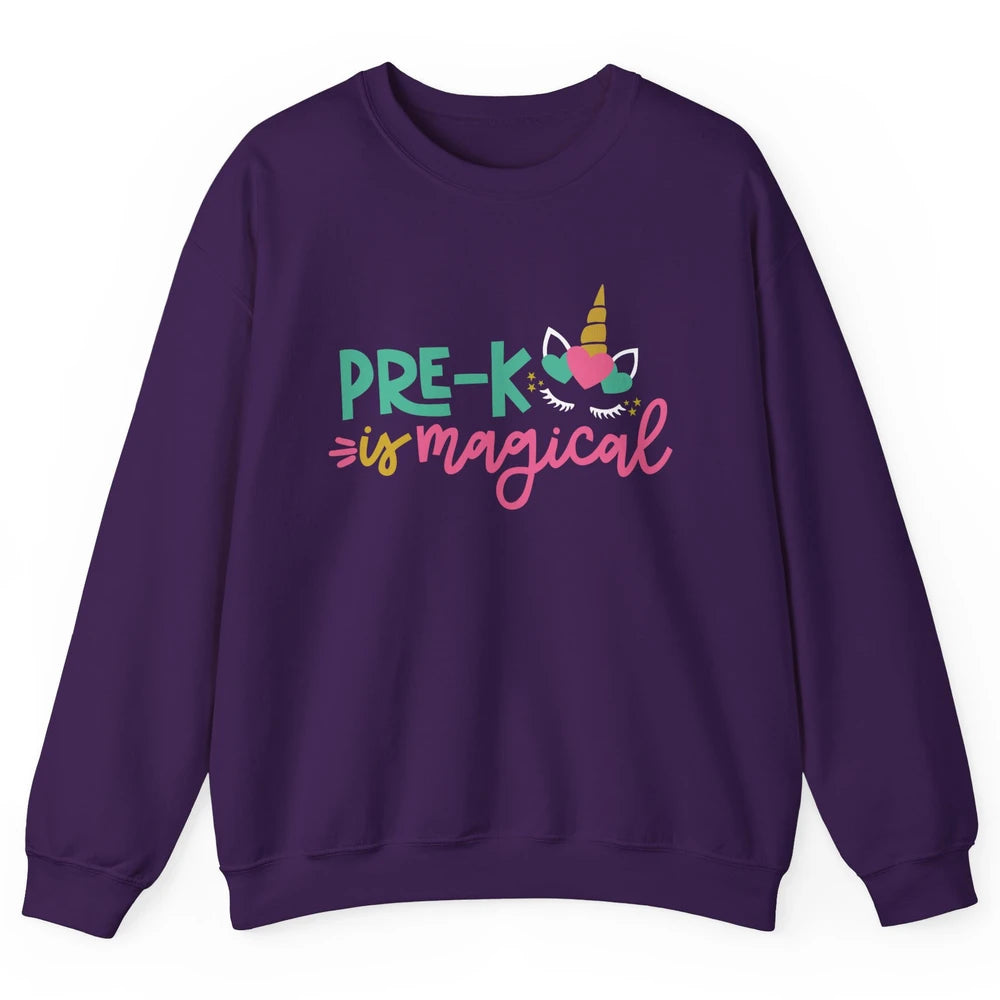 Unicorn Pre-K is Magical Preschool Squad Teacher Student Unisex Crewneck Sweatshirt