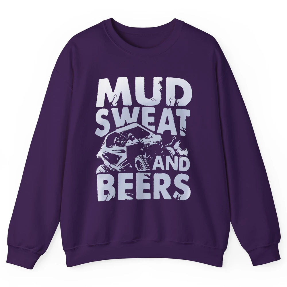 Retro UTV SXS Rider Mud Sweat And Beers ATV Offroad Riding Unisex Crewneck Sweatshirt