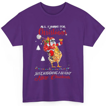 Merry Christmas Funny Santa Claus Riding Chicken Xmas Vibes Classic Unisex T-Shirt