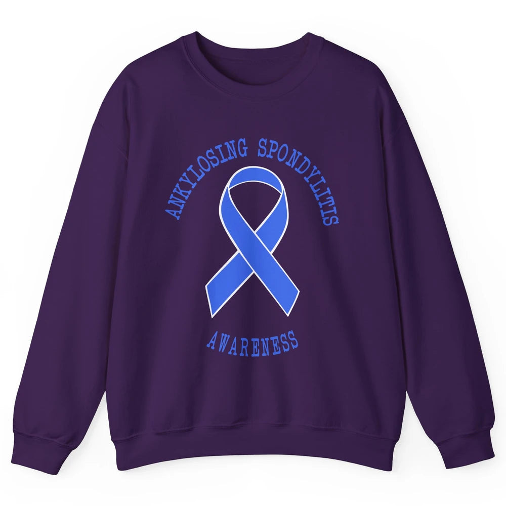 Ankylosing Spondylitis Awareness Support Blue Ribbon Gift Unisex Crewneck Sweatshirt