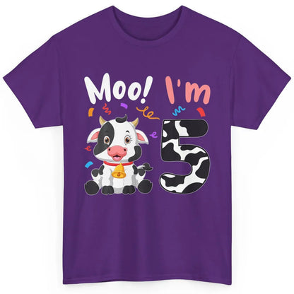 5th Birthday Moo Im 5 Cow Farm Animal Barnyard Family Party Classic Unisex T-Shirt