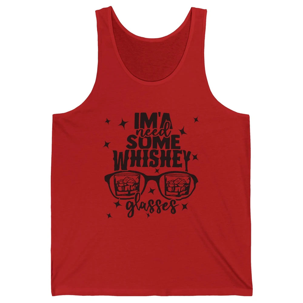 Whiskey Glasses Drink Whiskey See World Through Wine Glasses Unisex Jersey Tank