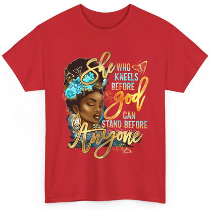 Black Girl She Who Kneels Before God Christian Afro Women Classic Unisex T-Shirt