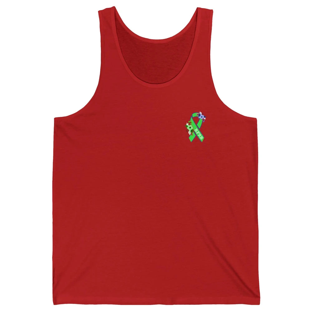 Body Focused Repetitive Disorder BFRB Floral Green Ribbon Unisex Jersey Tank