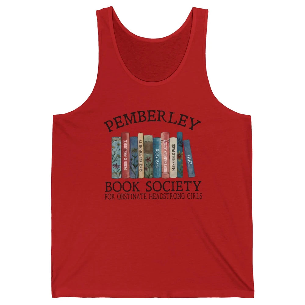 Retro Pemberley Book Society Book Reading Lovers Librarian Unisex Jersey Tank