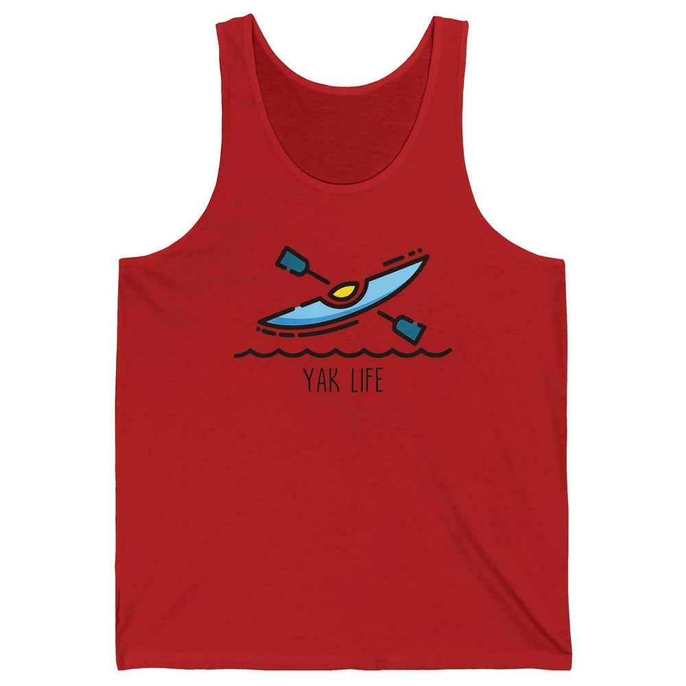 Yak Life Sunset Kayak Kayaking Retro 70s Paddling Outdoor Unisex Jersey Tank