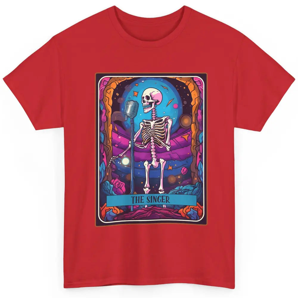 Retro Skeleton Singing The Singer Tarot Card Halloween Classic Unisex T-Shirt