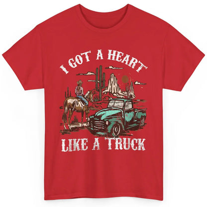 Western Sunset Cowgirl I Got Heart Like Truck Rodeo Cactus Classic Unisex T-Shirt