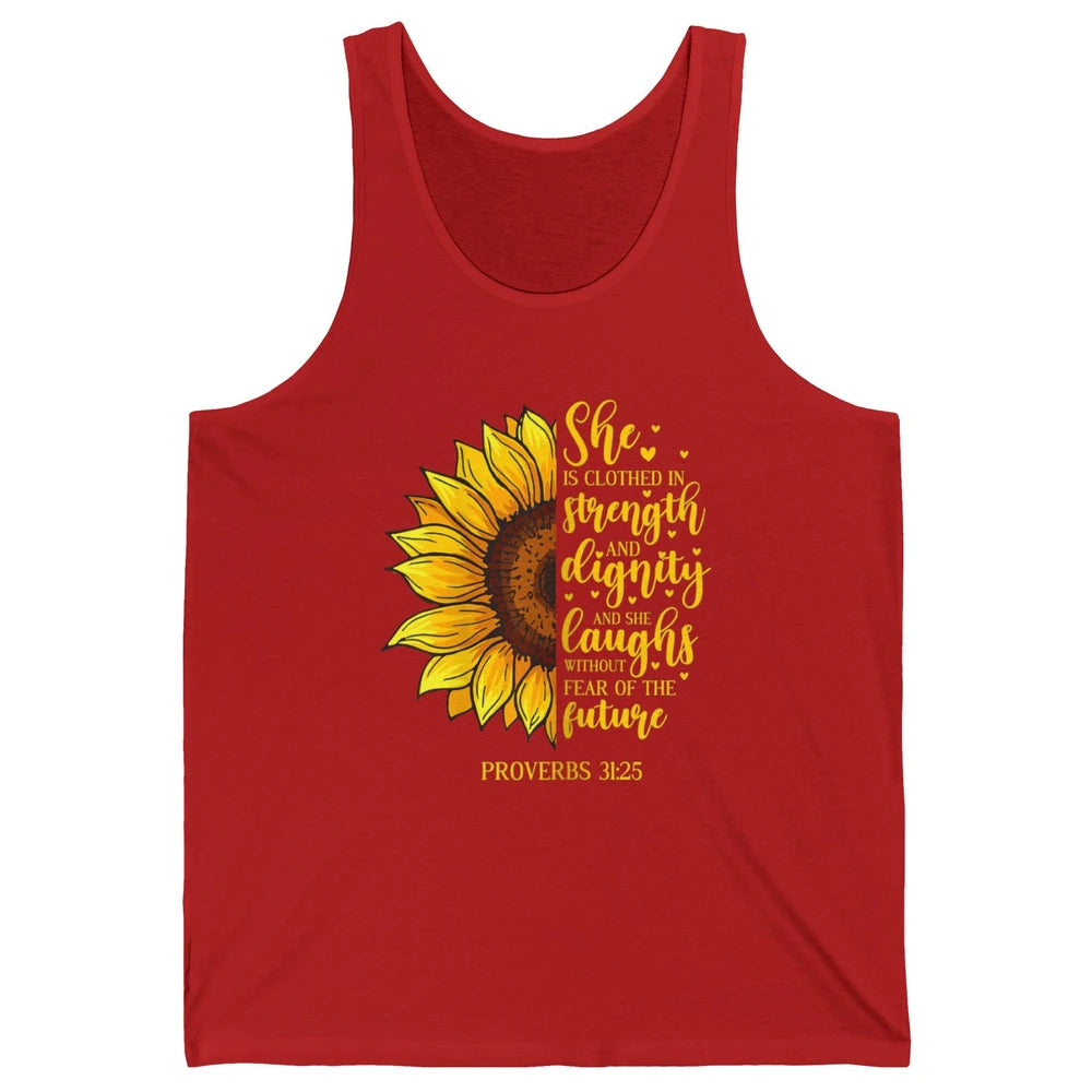 Sunflower Jesus Faith Christian God Bible Verse Religious Unisex Jersey Tank