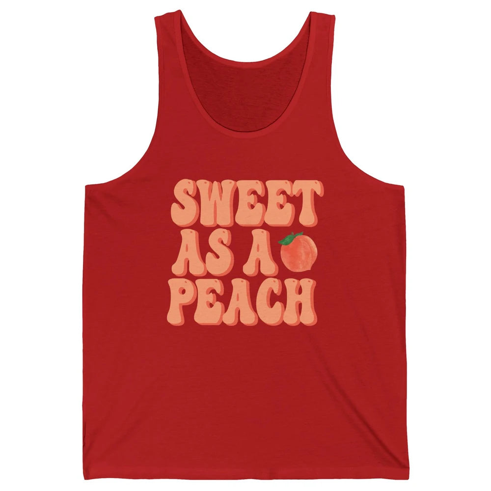 Sweet As A Peach Retro 70s Peachy Summer Fruit Peach Lovers Unisex Jersey Tank