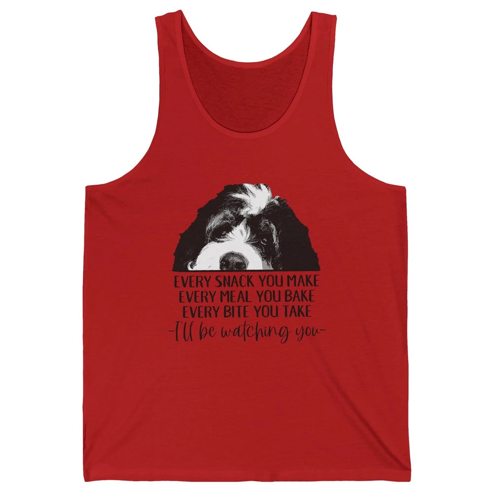 Bernedoodle I'll Be Watching You Bernedoodle Dog Lovers Gift Unisex Jersey Tank