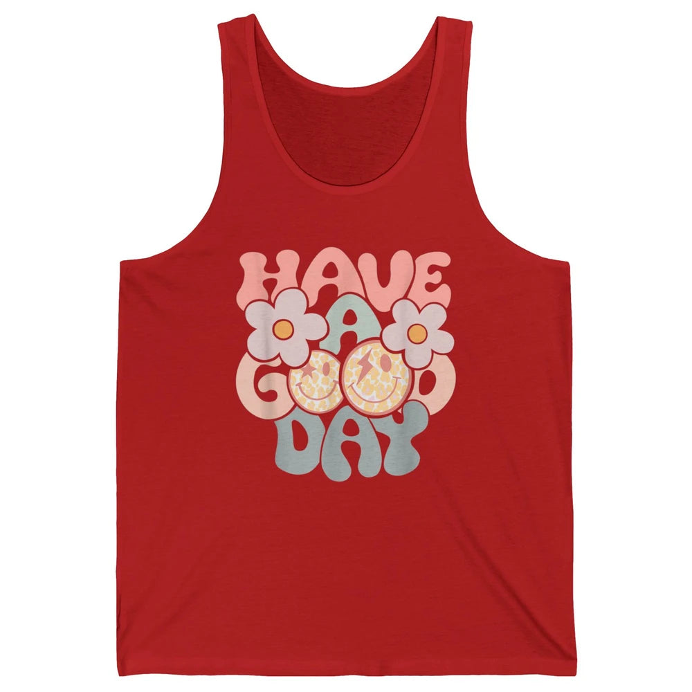 Smiling Face Daisy Have Good Day Retro Positive Motivation Unisex Jersey Tank