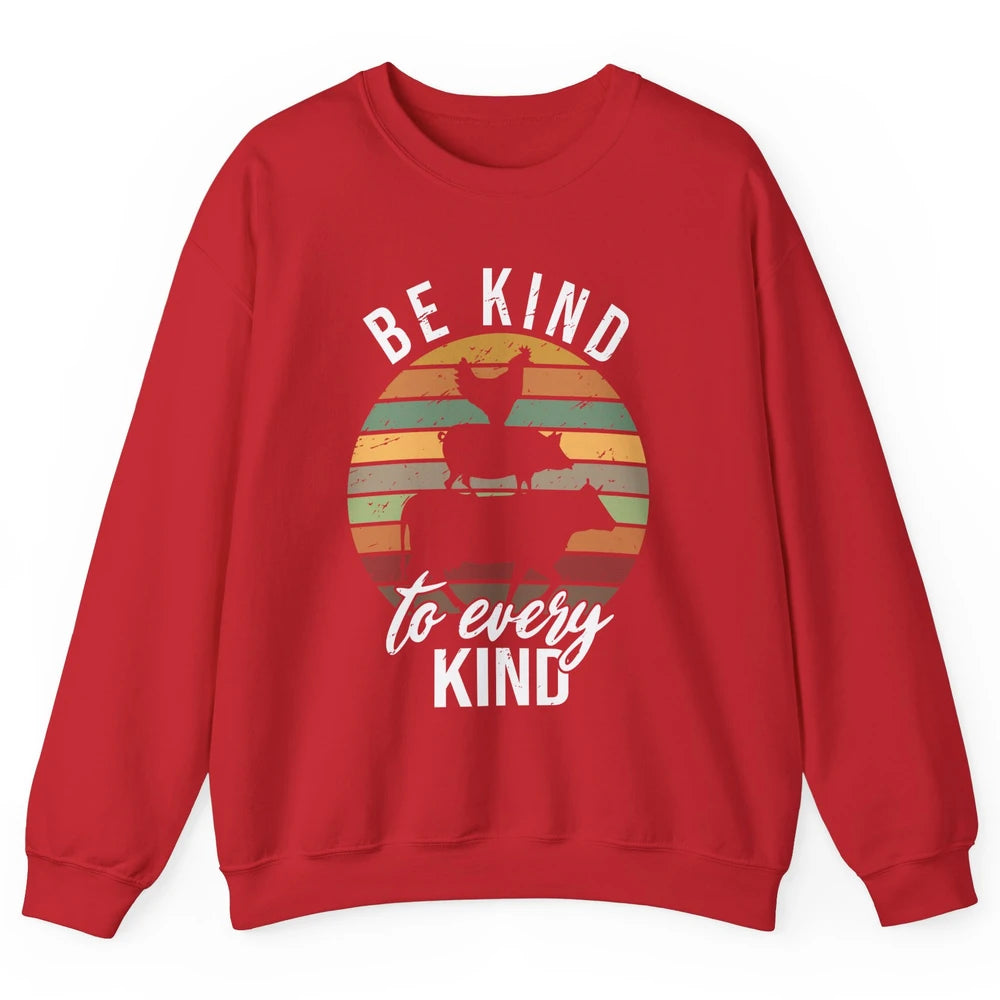 Retro Vegan Be Kind To Every Kind Vegetarian Friend Not Food Unisex Crewneck Sweatshirt