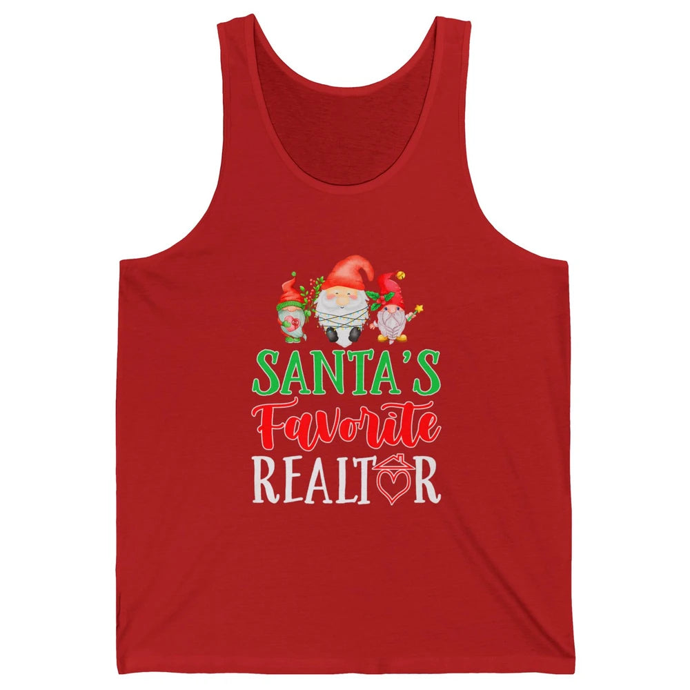 Christmas Xmas Gnomes Santa Favorite Realtor Real Estate Unisex Jersey Tank