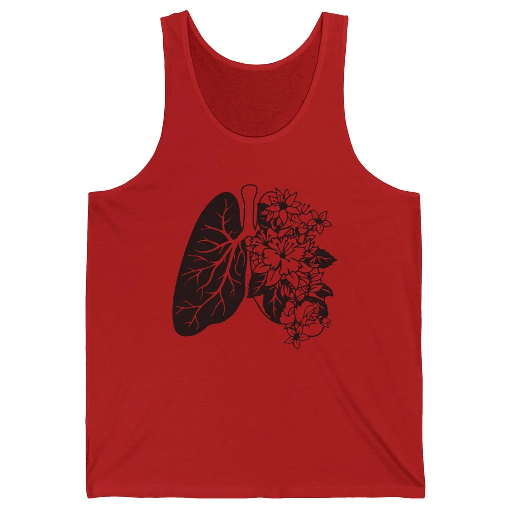 Anatomical Lungs Floral Breathe Respiratory Therapy RT Unisex Jersey Tank