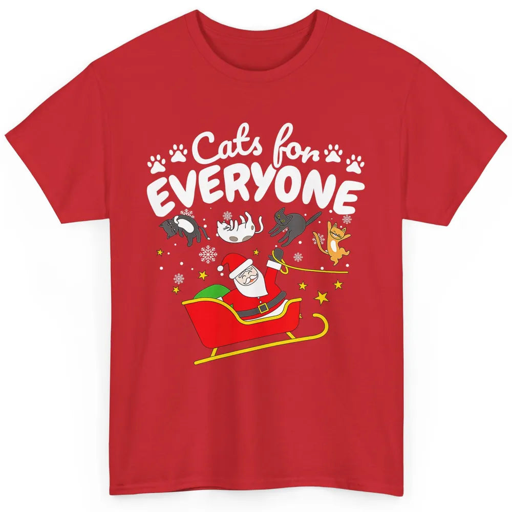 Merry Christmas Funny Cat For Everyone Santa Claus Reindeer Classic Unisex T-Shirt