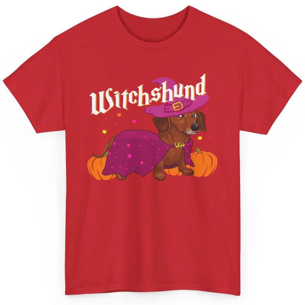 Dachshund Dog Witch Boo Moon Pumpkin Halloween Spooky Season Classic Unisex T-Shirt