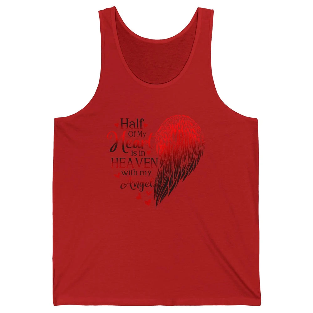 Angel Wing Half Of My Heart In Heaven With My Angel Memorial Unisex Jersey Tank