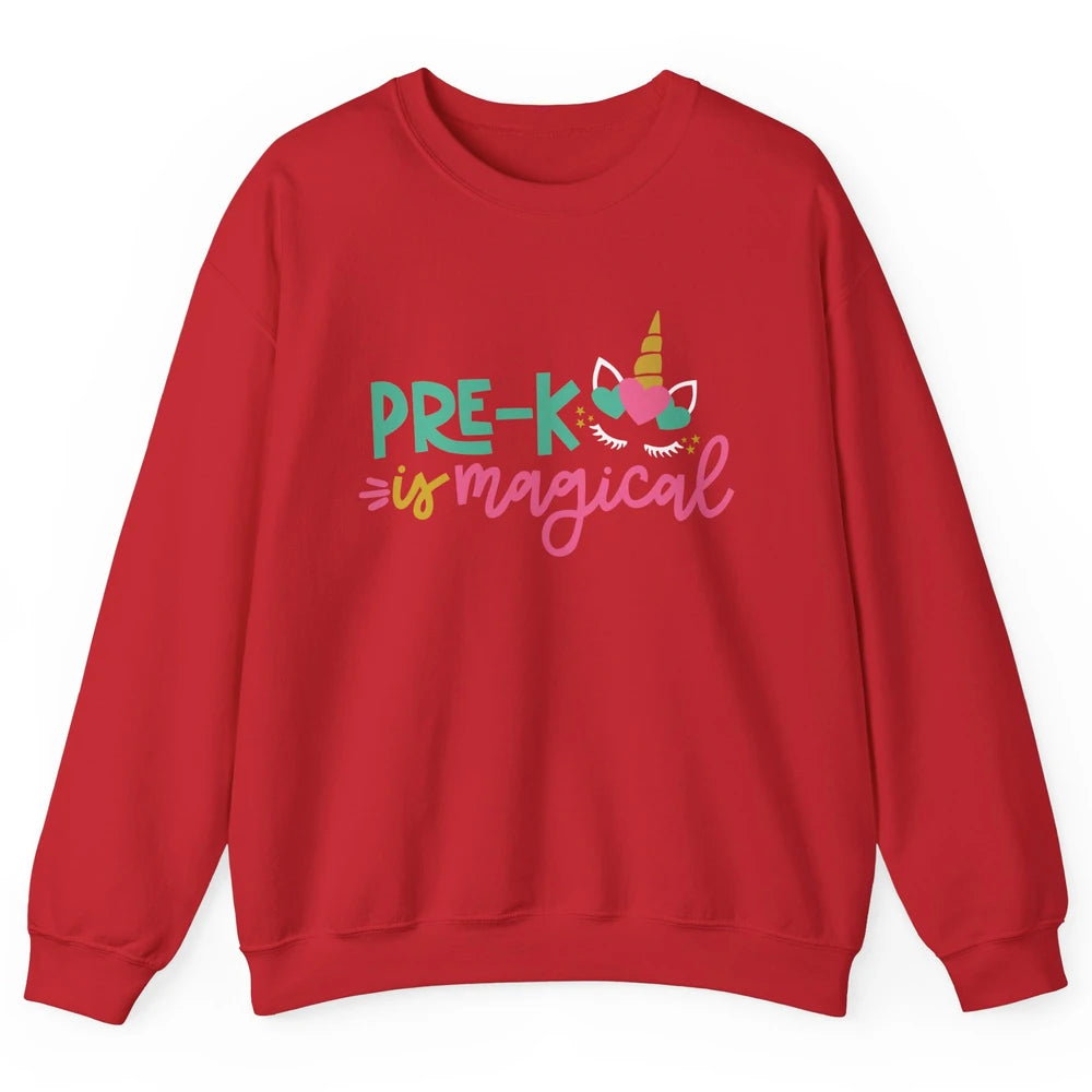 Unicorn Pre-K is Magical Preschool Squad Teacher Student Unisex Crewneck Sweatshirt