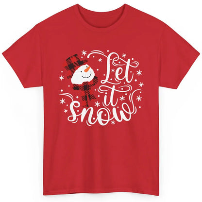 Funny Snowman Let It Snow Snowflakes Holiday Merry Christmas Classic Unisex T-Shirt