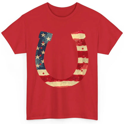 US Flag Horseshoe July 4th Western Country Cowboy Patriotic Classic Unisex T-Shirt