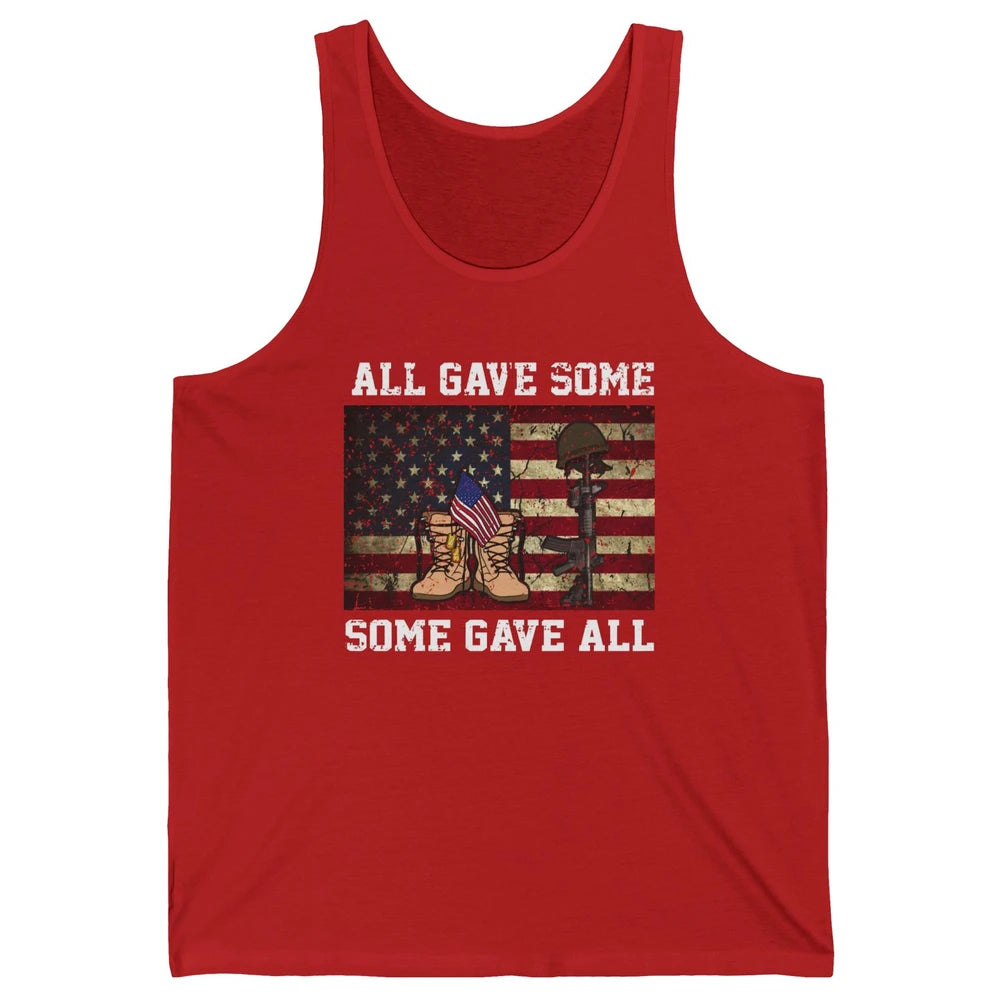 Retro US Veteran All Gave Some Some Gave All Memorial Day Unisex Jersey Tank