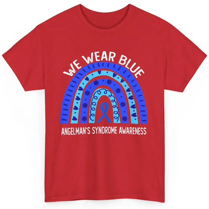 We Wear Blue For Angelman's Syndrome Blue Ribbon Rainbow Classic Unisex T-Shirt