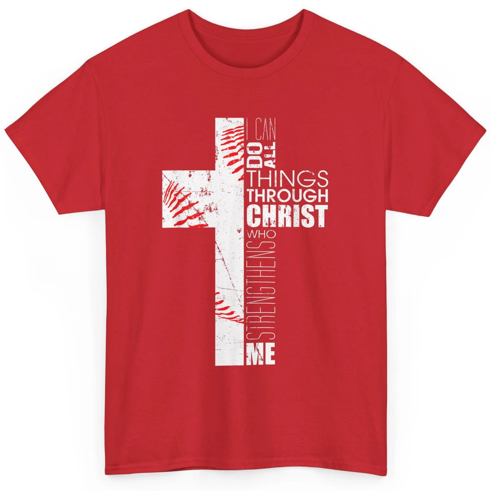 Baseball Christian Cross Bible Verse Softball Sports Day God Classic Unisex T-Shirt