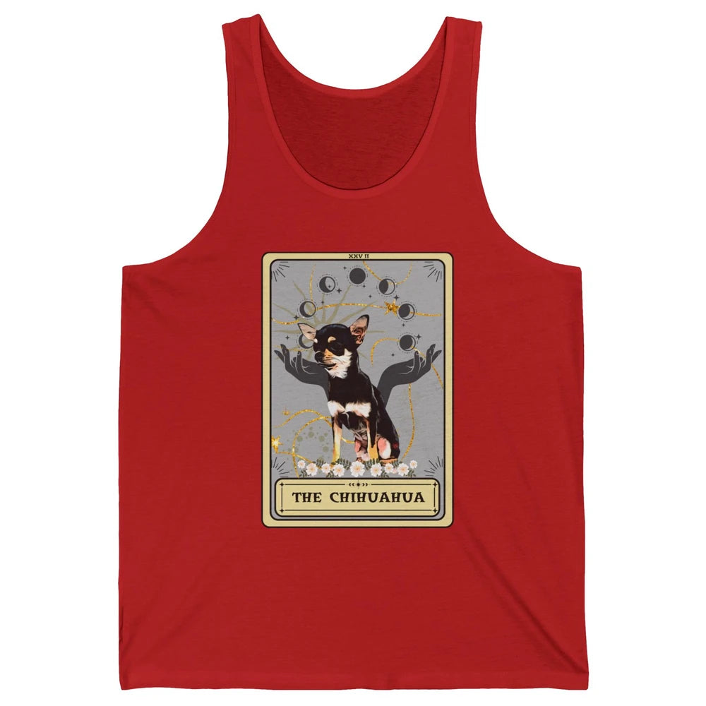 The Chihuahua Tarot Card Black Chihuahua Halloween Dog Mom Unisex Jersey Tank