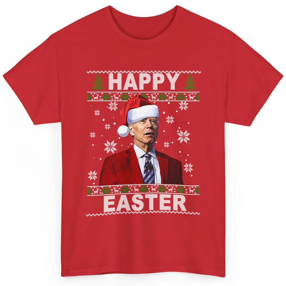 Funny Biden Santa Hat Happy Easter Anti Biden Christmas Classic Unisex T-Shirt