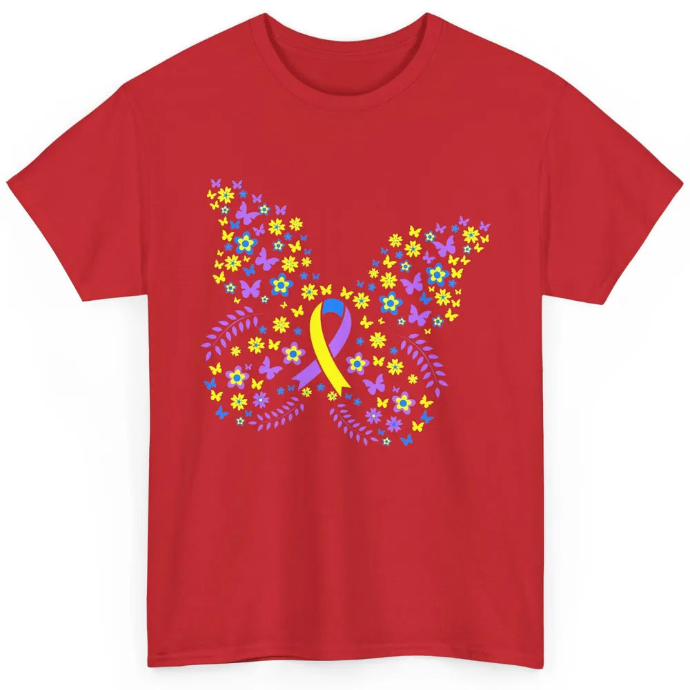 Cute Butterfly Bladder Cancer Awareness Warrior Ribbon Fight Classic Unisex T-Shirt