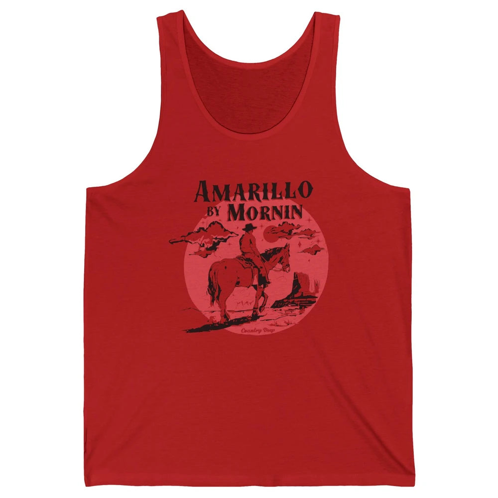 Vintage Cowboy Amarillo By Morning Desert Western Country Unisex Jersey Tank