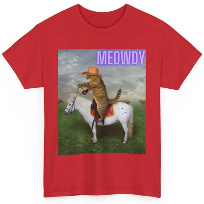 Cowboy Meowdy Cat Funny Western Country Sarcastic Vintage Classic Unisex T-Shirt