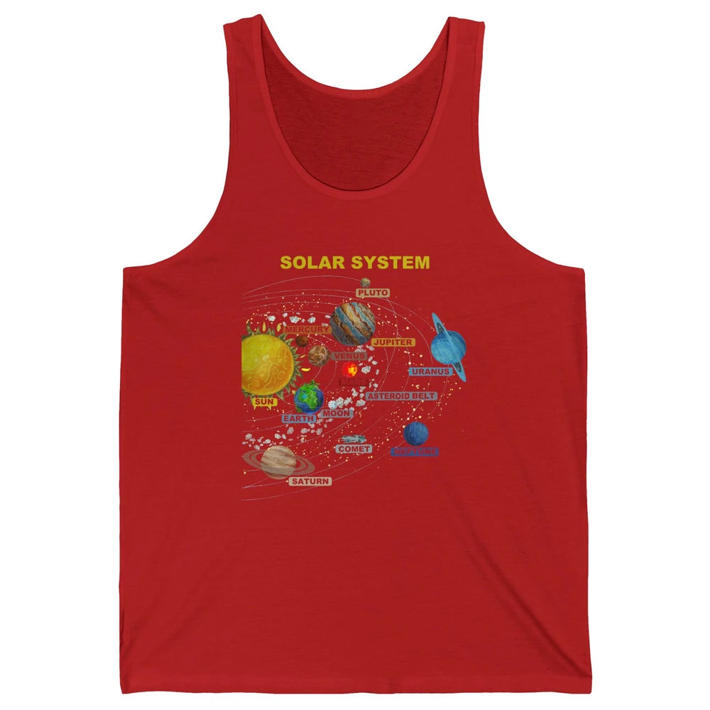 Solar System Graphic Planets Space Education Astronaut Gift Unisex Jersey Tank