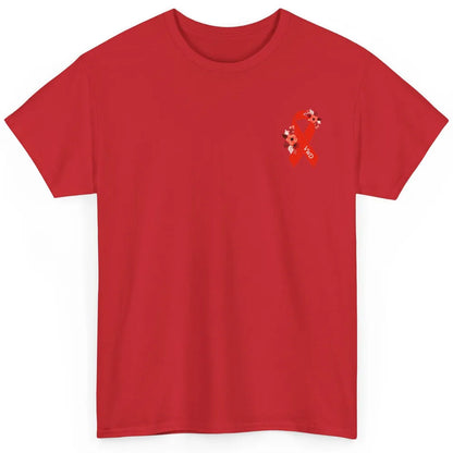 Von Willebrand Disease Awareness VWD Floral Red Ribbon Classic Unisex T-Shirt