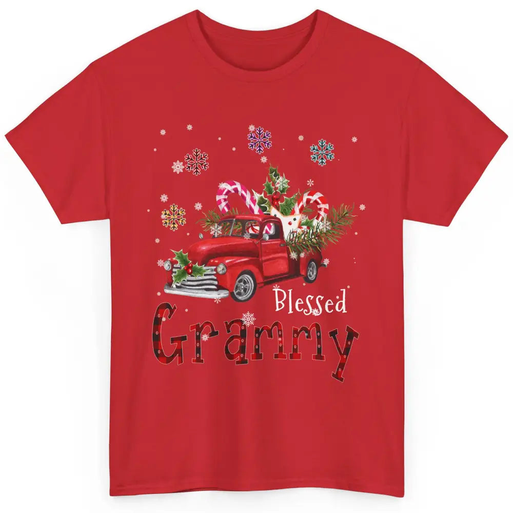 Merry Christmas Blessed Grammy Red Truck Xmas Grandma Retro Classic Unisex T-Shirt