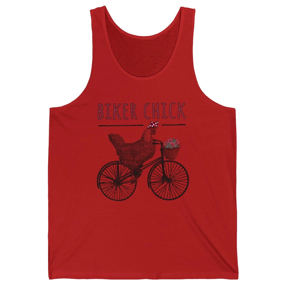 Biker Chick Funny Chicken Cycling Bicycle Women Biking Unisex Jersey Tank