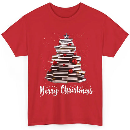 Funny Book Christmas Tree Book Reading Lovers Chritmas Gift Classic Unisex T-Shirt