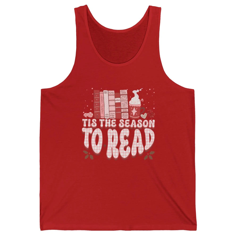 Tis The Season To Read Retro Christmas Book Reader Book Nerd Unisex Jersey Tank