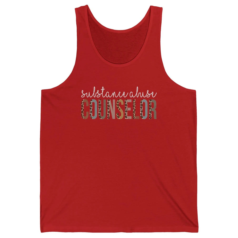 Substance Abuse Awareness Day Counselor Leopard Appreciation Unisex Jersey Tank