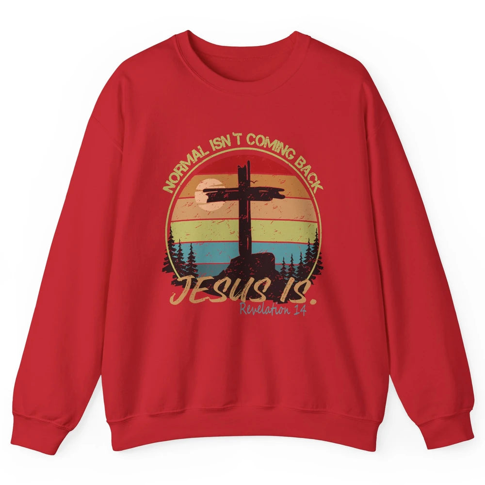 Vintage Normal Isn't Coming Back Jesus is Christian Western Unisex Crewneck Sweatshirt