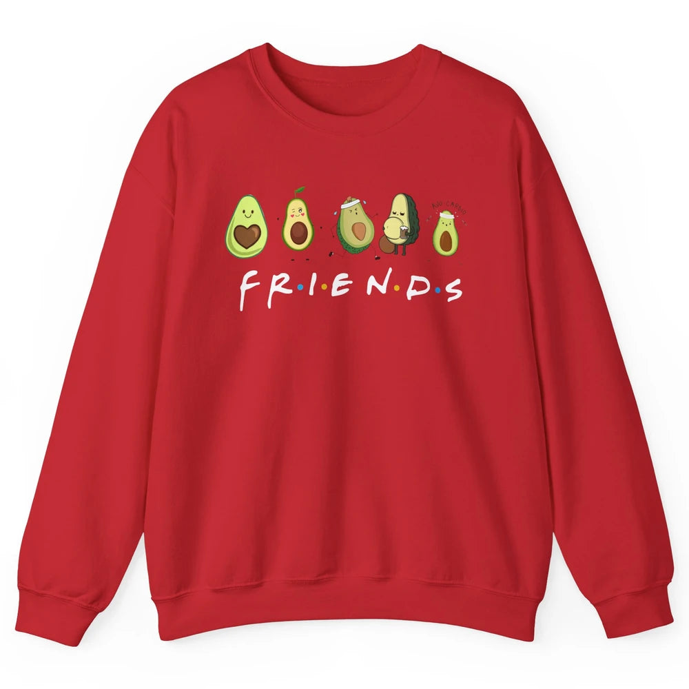 Avocado Friends Funny Avocado Running Drinking Avocado Lover Unisex Crewneck Sweatshirt