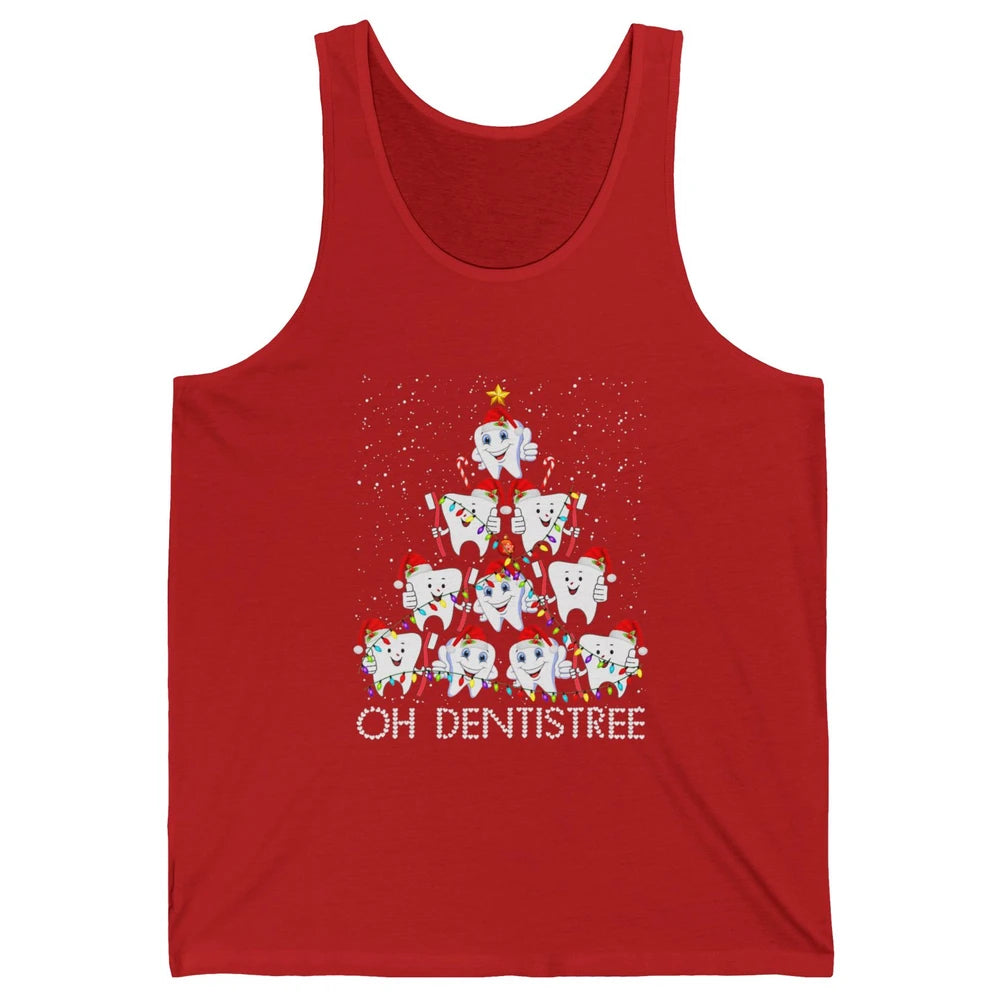 Merry Christmas Dentistree Xmas Tree Lights Dentist Teeth Unisex Jersey Tank