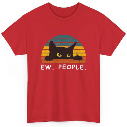 Funny Black Cat Ew People Sarcastic Peeking Hiding Kitten Classic Unisex T-Shirt