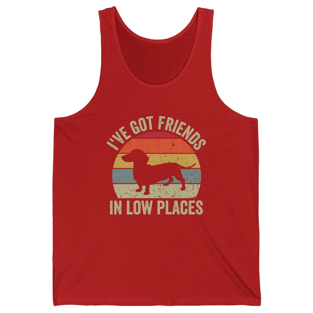 Vintage Dachshund I've Got Friends In Low Places Wiener Mom Unisex Jersey Tank