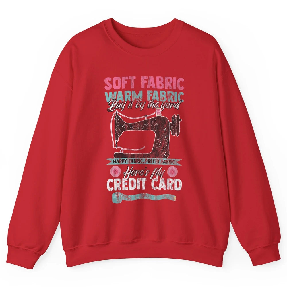 Soft Fabric By The Yard Sewing Machine Quilting Crafting Unisex Crewneck Sweatshirt