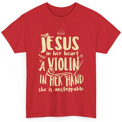 With Jesus Violin Player Retro Violinist Musical Instrument Classic Unisex T-Shirt